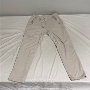 ALO Yoga Men's Cream Drawstring Joggers